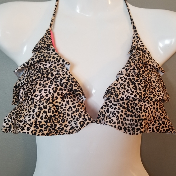 Y2K Style Bikini Top M Leopard - Picture 4 of 6